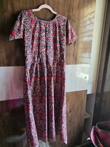 Boho Floral Print Midi Dress