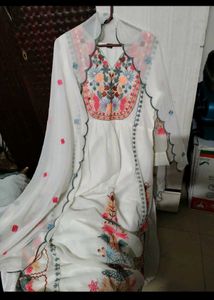 White Embroidered Kurta Set with Dupatta