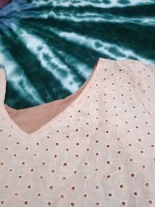 Elegant Pink Eyelet Blouse