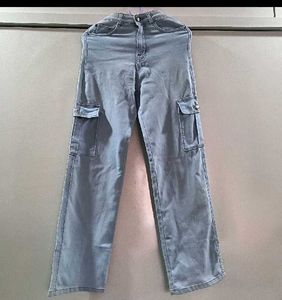Sky Blue Cargo Jeans