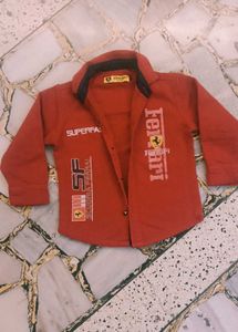 45. Red Ferrari Print Shirt