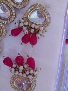 Pink Kundan Jewelry Set