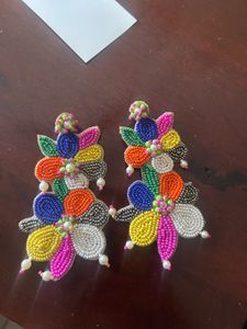 One Time Worn Beautiful Beaded Handmade Earrings