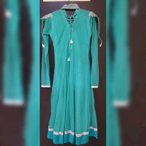 Elegant Green Embellished Ethnic Gown