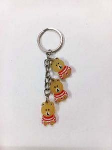✨🐻 Cute Stylish Keychain with 3 Teddy Bear Charms