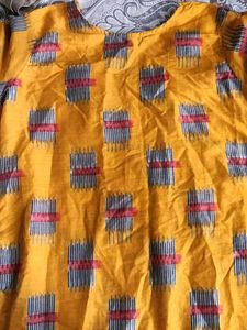 Yellow Printed Kurta