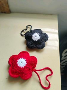 Handmade Crochet Flower Pouch