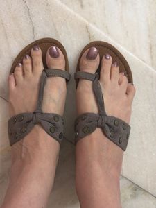 Stylish Grey Bow Sandals