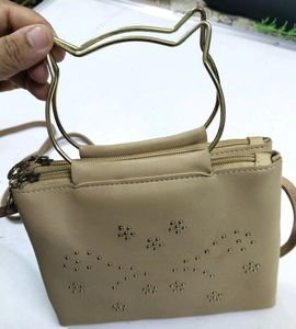 Sling bag 2 in one with golden metal stone/Stylish