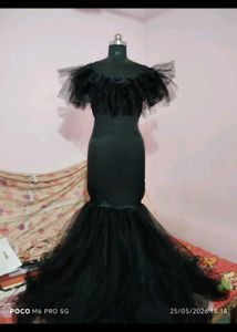 Elegant Black Tulle Gown