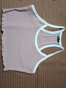 SHEIN Pink Ribbed Crop Top for Women