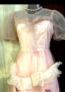 KoreanPink Ruffled Layered Party Dress🤍💖