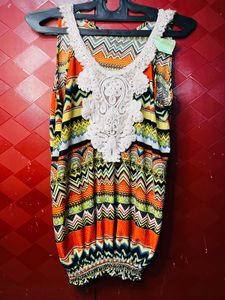 Boho Crochet Trim Sleeveless Top
