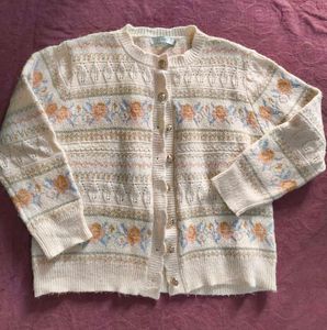 Vintage Floral Knit Cardigan