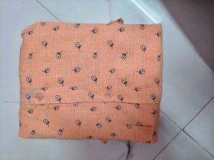 Men's Casual Printed Peach Shirt