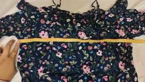 H&amp;M Floral Cold Shoulder Top