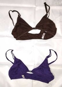 Harness Bralette Set - Purple &amp; Brown