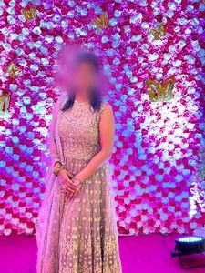 Designer Embroidered wedding gown pestal colour