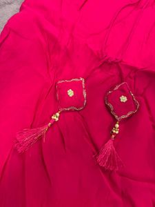 Embroidered Pink Kurta Set with dupatta 💕
