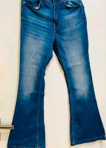 Women's Flared Blue Denim Jeans