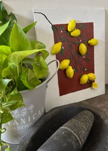 Handmade 3d Lemon Branch Artwork Acrylic painting