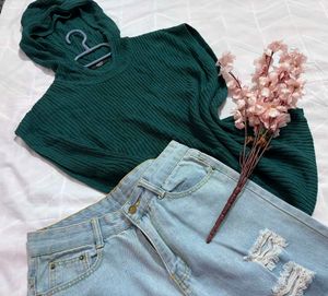 🎉Buy1 Get1 Free🎉Sleeveless Hooded Knit M