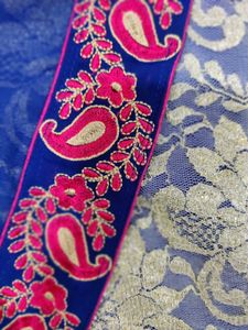 Blue Embroidered beautifully designed Kurta with p