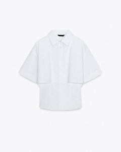 Zara White double Layered Shirt