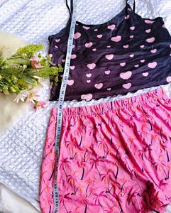 Cute Heart &amp; Palm Tree Pajama Set