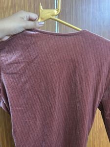 Velvet Wrap Dress with Ruched Side