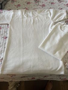 White Ribbed thermals