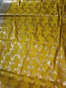 Yellow Floral Saree Material