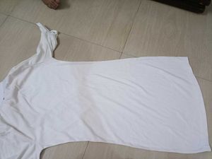 White Turtleneck T-Shirt Dress