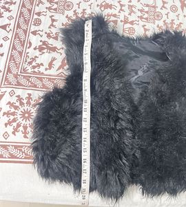 Black Wolf Fur Jacket Sleeveless Fancy Jacke
