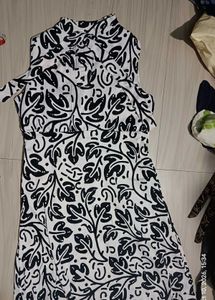 Stylish Black and White Printed Dress