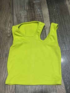 Bright Green Cut-Out Tank Top