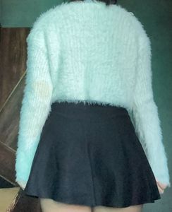 Cozy White fur crop Sweater