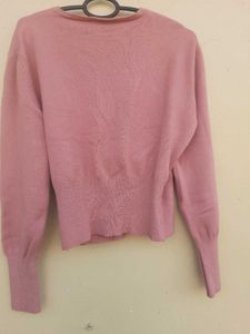 Chic Pink Wrap Sweater
