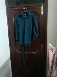 Elegant Teal Kurti with Puff Sleeves