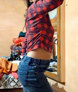 Red Plaid Crop Top