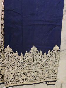 Navy Blue Banarasi Silk Saree