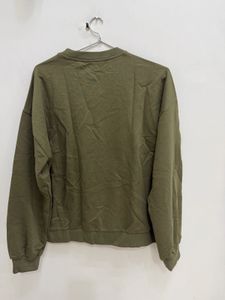 Shein Olive Green Bow Detail Sweatshirt