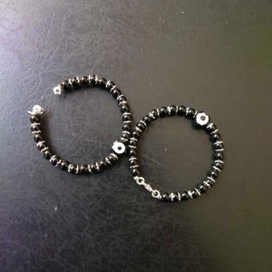 Pure Silver &amp; Black Crystals Evil Eye Baby Nazariy