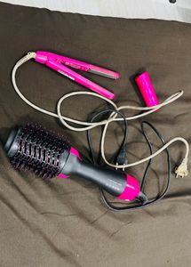 Hair Dryer Styler & Straightener Set