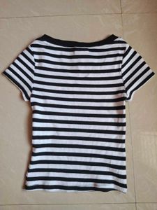 Classic Striped Boat Neck T-Shirt