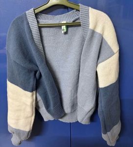 Newme Chunky Knit Colorblock Cardigan