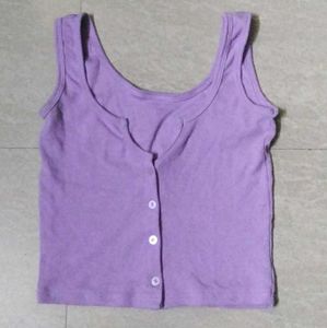 Cute Lavender Button-Up Tank Top