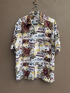 Retro Abstract Print Short Sleeve Shirt