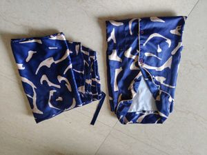 Stylish Blue &amp; White Printed Pajama Top