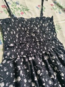 Navy Floral Tiered Maxi Dress
